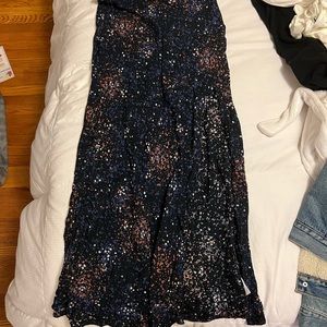 Long maxi skirt worn once navy blue floral pattern